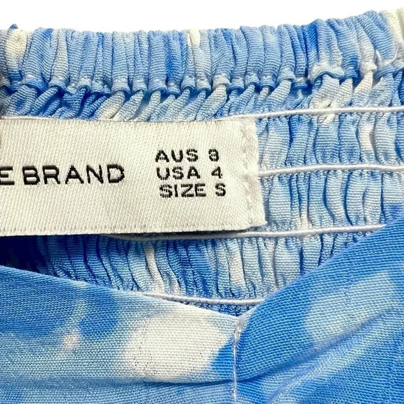 Faithfull the Brand Charlize Midi Dress in Blue Roos Tie Dye Cloudscape Size S - Picture 8 of 10